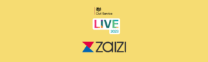 Civil Service Live 2023 and Zaizi logos