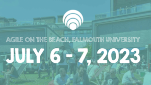 Agile on the beach conference on July 6-7, 2023, banner