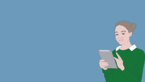 a woman with a tablet