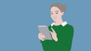 a woman with a tablet